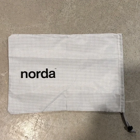 NOR White Grid Drawstring Pouch - Picture 1 of 2